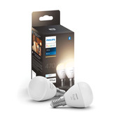 Philips Hue Kogellamp White E14 Duo pack Smart lamp met E14 fitting