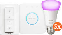 Philips Hue White & Colour Starter 5-Pack E27 + dimmer Smart lamp startpakket
