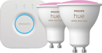 Coolblue Philips Hue White and Color GU10 Duo pack + Hue Bridge aanbieding