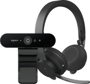 Coolblue Logitech Brio Webcam + Zone Teams Draadloze Office Headset aanbieding
