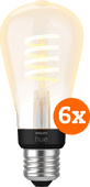 Philips Hue Filament White Ambiance Edison 6-pack Philips Hue E27 fitting