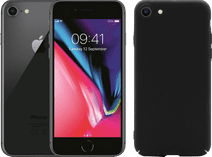 Refurbished iPhone 8 64GB Space Gray + BlueBuilt Hard Case Back Cover Black Refurbished iPhone