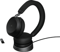 Jabra Evolve2 USA B MS TEAMS 75 Draadloze Office Headset met oplaadstandaard Zwart Jabra headset