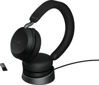 Jabra Evolve2 USB A MS TEAMS 75 Draadloze Office Headset met oplaadstandaard Zwart Jabra headset