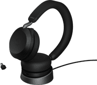 Jabra Evolve2 75 USB C Draadloze Office Headset met oplaadstandaard Zwart Jabra headset