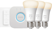 Philips Hue White Starter Pack E27 3-pack + dimmer + bridge Smart lamp startpakket