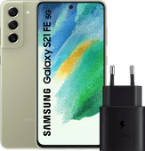 Coolblue Samsung Galaxy S21 FE 128GB Groen 5G + Samsung Oplader 25W aanbieding