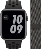 Apple Watch Nike Series 6 44mm Space Gray Aluminium Zwarte Sportband + Milanees Grafiet Apple Watch 44 mm