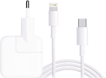 Apple Usb C Oplader 30W + Apple Lightning Kabel 1m Kunststof Wit Snellader voor iPhone