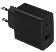 Samsung Super Fast Charging Oplader met 2 Usb Poorten 35W Zwart Originele Samsung accessoire