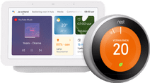 Coolblue Nest Learning Thermostat V3 Premium Zilver + Google Nest Hub 2 Chalk aanbieding