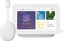 Coolblue Google Chromecast 4K met Google TV + Google Nest Hub 2 Chalk aanbieding