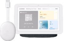 Coolblue Google Chromecast 4K met Google TV + Google Nest Hub 2 Charcoal aanbieding
