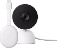 Coolblue Google Chromecast 4K met Google TV + Google Nest Cam Indoor aanbieding