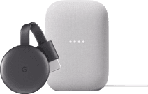 Coolblue Google Chromecast V3 + Google Nest Audio Chalk aanbieding