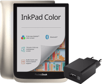 Coolblue Pocketbook Inkpad Color Zilver + XtremeMac Oplader met Usb A Poort 12W Zwart aanbieding