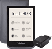 Coolblue PocketBook Touch HD 3 Grijs + XtremeMac Oplader met Usb A Poort 12W Zwart aanbieding