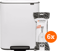 Brabantia Bo Pedal Bin 60L White + Trash Bags (120 units) Brabantia Bo Pedal Pin