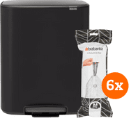 Brabantia Bo Pedal Bin 60L Matte Black + Trash Bags (120 units) Brabantia Bo Pedal Pin