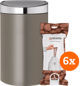 Brabantia Touch Bin 40L Platinum + Trash Bags (120 units) Brabantia Touch Bin 40L trash can