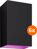 Coolblue Philips Hue Resonate muurlamp White and Color zwart 6-pack aanbieding