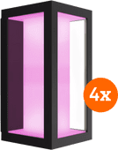 Philips Hue Impress Wall Lamp White and Color Black Narrow 4-pack Smart home promotion