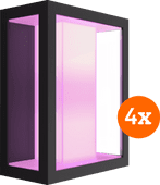 Coolblue Philips Hue Impress muurlamp White and Color zwart breed 4-pack aanbieding