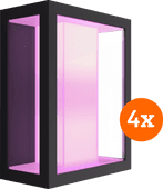 Philips Hue Impress muurlamp White and Color zwart breed 4-pack Philips Hue sets en bundel