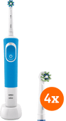 Coolblue Oral-B Vitality 100 Blauw + CrossAction opzetborstels (4 stuks) aanbieding
