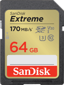 SanDisk SDXC Extreme 64GB 80MB/s Sandisk geheugenkaart