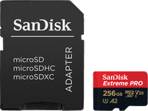 SanDisk MicroSDXC Extreme Pro 256GB 140MB/s 256GB microSD kaart