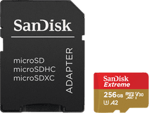 SanDisk MicroSDXC Extreme 256GB 130MB/s 256GB microSD kaart