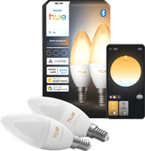 Philips Hue Kaarslamp White Ambiance E14 Duo Pack Philips Hue E14 White and Color smart lamp