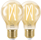 WiZ Smart Filament Light Standard Gold 2-pack - Warm to Cool White Light - E27 WiZ smart lights