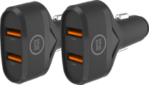 BlueBuilt Quick Charge Autolader met 2 Usb A Poorten 18W Zwart Duo Pack Samsung autolader