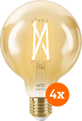 WiZ Smart Filament lamp Globe 4-pack - Warm tot Koelwit Licht - E27 WiZ LED lamp