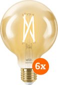 WiZ Smart Filament lamp Globe 6-pack - Warm tot Koelwit Licht - E27 WiZ LED lamp