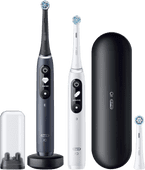 Oral-B iO Series 7 Black and White Duo Pack with Extra Brush Attachment Oral-B electric toothbrush for thorough cleaning