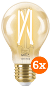 WiZ Smart Filament lamp Standaard Goud 6-pack - Warm tot Koelwit Licht - E27 Smart lamp met WiFi