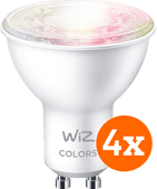 WiZ Smart Spot 4-pack - Gekleurd en Wit Licht - GU10 WiZ LED lamp