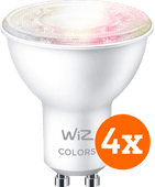 WiZ Smart Spot 4-pack - Gekleurd en Wit Licht - GU10 WiZ smart lampen