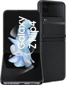 Coolblue Samsung Galaxy Z Flip 4 128GB Grijs 5G + Back Cover Leer Zwart aanbieding