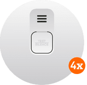 Elro Blue Line CBFS58R Linkable Smoke Detector 4-pack (10 years) Smart home promotion