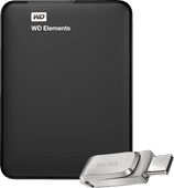 WD Elements Portable 5TB + SanDisk Ultra Dual Drive 3.1 Luxe 64GB Externe HDD bundel