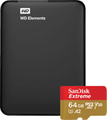 WD Elements Portable 1TB + SanDisk MicroSDXC Extreme 64GB Externe HDD bundel