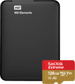 WD Elements Portable 1TB + SanDisk MicroSDXC Extreme 128GB Externe HDD bundel