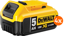 DeWalt DCB184-XJ 18V 5,0 Ah Accu 4-pack Accu voor DeWalt gereedschap