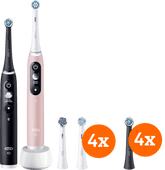 Coolblue Oral-B iO 6n Zwart en Lichtroze Duopack + opzetborstels (8 stuks) aanbieding