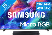 Samsung Micro RGB 55" R85H (2026) + Samsung HW-S60D Zwart (2024) 4K Ultra HD tv