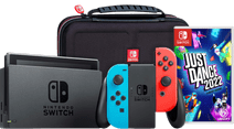 Coolblue Nintendo Switch Rood/Blauw + Just Dance 2022 + Big Ben Travel Case aanbieding